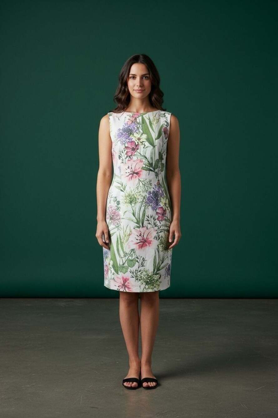 AGB Sleeveless Floral Print Sheath Dress Size 14 NWT